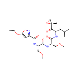 CCOc1cc(C(=O)N[C@@H](COC)C(=O)N[C@@H](COC)C(=O)N[C@@H](CC(C)C)C(=O)[C@@]2(C)CO2)no1 ZINC000040938071