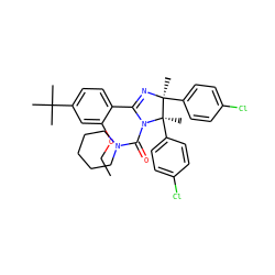 CCOc1cc(C(C)(C)C)ccc1C1=N[C@@](C)(c2ccc(Cl)cc2)[C@@](C)(c2ccc(Cl)cc2)N1C(=O)N1CCCCC1 ZINC000043153719