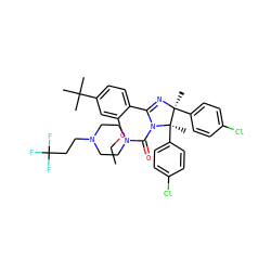 CCOc1cc(C(C)(C)C)ccc1C1=N[C@@](C)(c2ccc(Cl)cc2)[C@@](C)(c2ccc(Cl)cc2)N1C(=O)N1CCN(CCC(F)(F)F)CC1 ZINC000068078926
