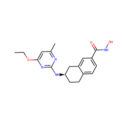 CCOc1cc(C)nc(N[C@@H]2CCc3ccc(C(=O)NO)cc3C2)n1 ZINC000113846131