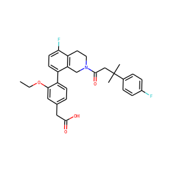 CCOc1cc(CC(=O)O)ccc1-c1ccc(F)c2c1CN(C(=O)CC(C)(C)c1ccc(F)cc1)CC2 ZINC000144007877