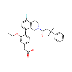 CCOc1cc(CC(=O)O)ccc1-c1ccc(F)c2c1CN(C(=O)CC(C)(C)c1ccccc1)CC2 ZINC000144180823