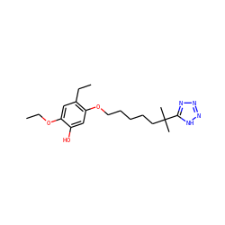 CCOc1cc(CC)c(OCCCCCC(C)(C)c2nnn[nH]2)cc1O ZINC000013744110