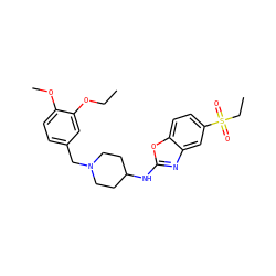 CCOc1cc(CN2CCC(Nc3nc4cc(S(=O)(=O)CC)ccc4o3)CC2)ccc1OC ZINC000049020167