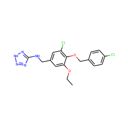 CCOc1cc(CNc2nn[nH]n2)cc(Cl)c1OCc1ccc(Cl)cc1 ZINC000004943039