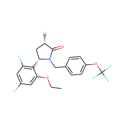 CCOc1cc(F)cc(F)c1[C@@H]1C[C@H](Cl)C(=O)N1Cc1ccc(OC(F)(F)F)cc1 ZINC000167050399