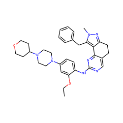 CCOc1cc(N2CCN(C3CCOCC3)CC2)ccc1Nc1ncc2c(n1)-c1c(nn(C)c1Cc1ccccc1)CC2 ZINC000169702492