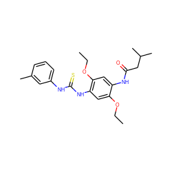 CCOc1cc(NC(=S)Nc2cccc(C)c2)c(OCC)cc1NC(=O)CC(C)C ZINC000013477599