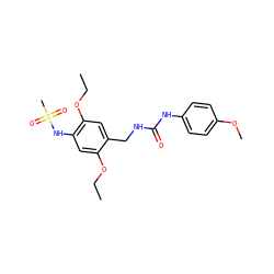 CCOc1cc(NS(C)(=O)=O)c(OCC)cc1CNC(=O)Nc1ccc(OC)cc1 ZINC000474606155