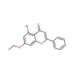 CCOc1cc(O)c2c(=O)cc(-c3ccccc3)oc2c1 ZINC000000043094