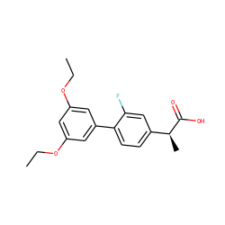 CCOc1cc(OCC)cc(-c2ccc([C@H](C)C(=O)O)cc2F)c1 ZINC000000017640