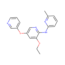 CCOc1cc(Oc2cccnc2)cnc1Nc1cccc(C)n1 ZINC000028527472