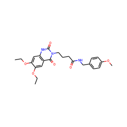 CCOc1cc2[nH]c(=O)n(CCCC(=O)NCc3ccc(OC)cc3)c(=O)c2cc1OCC ZINC000002952456