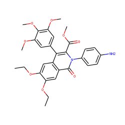 CCOc1cc2c(-c3cc(OC)c(OC)c(OC)c3)c(C(=O)OC)n(-c3ccc(N)cc3)c(=O)c2cc1OCC ZINC000026281787