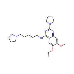 CCOc1cc2c(NCCCCCN3CCCC3)nc(N3CCCC3)nc2cc1OC ZINC000473113717