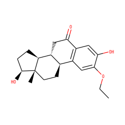 CCOc1cc2c(cc1O)C(=O)C[C@@H]1[C@@H]2CC[C@]2(C)[C@@H](O)CC[C@@H]12 ZINC000005541811