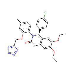 CCOc1cc2c(cc1OCC)[C@H](c1ccc(Cl)cc1)N(c1ccc(C)cc1OCc1nn[nH]n1)C(=O)C2 ZINC000118790536