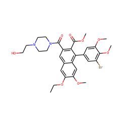 CCOc1cc2cc(C(=O)N3CCN(CCO)CC3)c(C(=O)OC)c(-c3cc(Br)c(OC)c(OC)c3)c2cc1OC ZINC000028756690