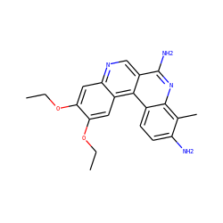 CCOc1cc2ncc3c(N)nc4c(C)c(N)ccc4c3c2cc1OCC ZINC000014969833