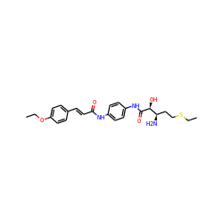 CCOc1ccc(/C=C/C(=O)Nc2ccc(NC(=O)[C@@H](O)[C@H](N)CCSCC)cc2)cc1 ZINC000026944970