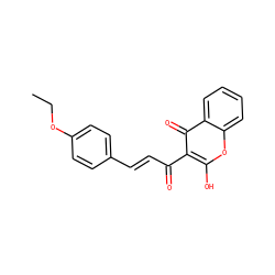 CCOc1ccc(/C=C/C(=O)c2c(O)oc3ccccc3c2=O)cc1 ZINC000102290549
