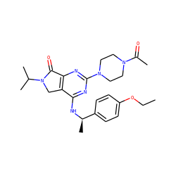 CCOc1ccc([C@@H](C)Nc2nc(N3CCN(C(C)=O)CC3)nc3c2CN(C(C)C)C3=O)cc1 ZINC000068247087