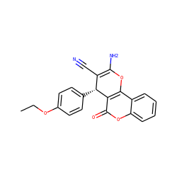 CCOc1ccc([C@@H]2C(C#N)=C(N)Oc3c2c(=O)oc2ccccc32)cc1 ZINC000001070186
