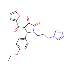 CCOc1ccc([C@@H]2C(C(=O)c3ccco3)C(=O)C(=O)N2CCCn2ccnc2)cc1 ZINC000008739646