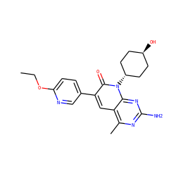 CCOc1ccc(-c2cc3c(C)nc(N)nc3n([C@H]3CC[C@H](O)CC3)c2=O)cn1 ZINC000261189950
