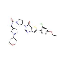 CCOc1ccc(-c2cc3ncn([C@H]4CCN(C(=O)N(C)[C@H]5CCN(C6CCOCC6)C5)C4)c(=O)c3s2)c(Cl)c1 ZINC000028818569