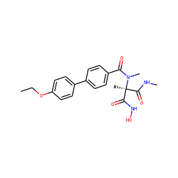 CCOc1ccc(-c2ccc(C(=O)N(C)[C@@](C)(C(=O)NC)C(=O)NO)cc2)cc1 ZINC000225170005