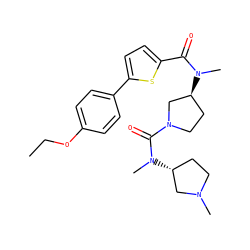 CCOc1ccc(-c2ccc(C(=O)N(C)[C@H]3CCN(C(=O)N(C)[C@@H]4CCN(C)C4)C3)s2)cc1 ZINC000028457282