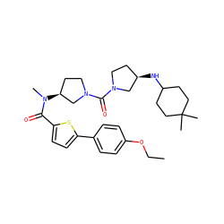 CCOc1ccc(-c2ccc(C(=O)N(C)[C@H]3CCN(C(=O)N4CC[C@@H](NC5CCC(C)(C)CC5)C4)C3)s2)cc1 ZINC000036351831
