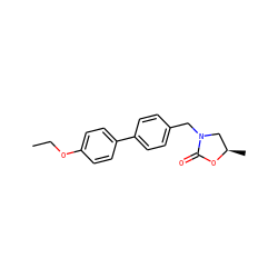 CCOc1ccc(-c2ccc(CN3C[C@@H](C)OC3=O)cc2)cc1 ZINC000040411146