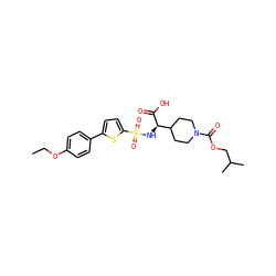 CCOc1ccc(-c2ccc(S(=O)(=O)N[C@@H](C(=O)O)C3CCN(C(=O)OCC(C)C)CC3)s2)cc1 ZINC000040875845
