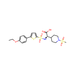 CCOc1ccc(-c2ccc(S(=O)(=O)N[C@@H](C(=O)O)C3CCN(S(C)(=O)=O)CC3)s2)cc1 ZINC000040877568
