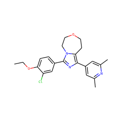 CCOc1ccc(-c2nc(-c3cc(C)nc(C)c3)c3n2CCOCC3)cc1Cl ZINC001772616443