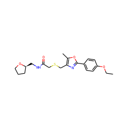 CCOc1ccc(-c2nc(CSCC(=O)NC[C@H]3CCCO3)c(C)o2)cc1 ZINC000003063485