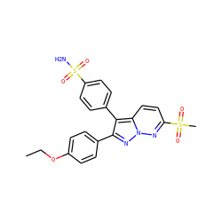 CCOc1ccc(-c2nn3nc(S(C)(=O)=O)ccc3c2-c2ccc(S(N)(=O)=O)cc2)cc1 ZINC000028388915