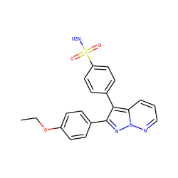 CCOc1ccc(-c2nn3ncccc3c2-c2ccc(S(N)(=O)=O)cc2)cc1 ZINC000028387365