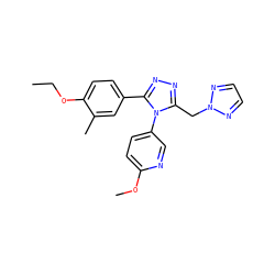 CCOc1ccc(-c2nnc(Cn3nccn3)n2-c2ccc(OC)nc2)cc1C ZINC000045497895