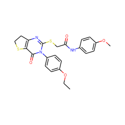 CCOc1ccc(-n2c(SCC(=O)Nc3ccc(OC)cc3)nc3c(c2=O)SCC3)cc1 ZINC000000755473