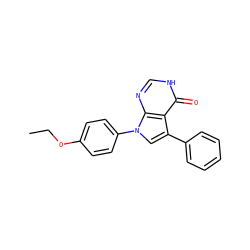 CCOc1ccc(-n2cc(-c3ccccc3)c3c(=O)[nH]cnc32)cc1 ZINC000008764186