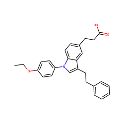 CCOc1ccc(-n2cc(CCc3ccccc3)c3cc(CCC(=O)O)ccc32)cc1 ZINC000141292795