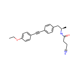 CCOc1ccc(C#Cc2ccc(C[C@@H](C)NC(=O)CCC#N)cc2)cc1 ZINC000169706242