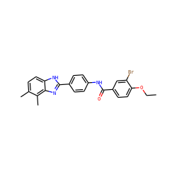 CCOc1ccc(C(=O)Nc2ccc(-c3nc4c(C)c(C)ccc4[nH]3)cc2)cc1Br ZINC000028563531