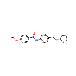 CCOc1ccc(C(=O)Nc2ccc(CC[C@@H]3CCCN3)cc2)cc1 ZINC000117721661