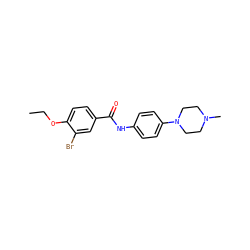 CCOc1ccc(C(=O)Nc2ccc(N3CCN(C)CC3)cc2)cc1Br ZINC000000679578