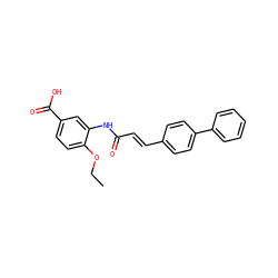 CCOc1ccc(C(=O)O)cc1NC(=O)/C=C/c1ccc(-c2ccccc2)cc1 ZINC000028091933