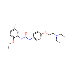 CCOc1ccc(C)cc1NC(=O)Nc1ccc(OCCN(CC)CC)cc1 ZINC000096922428